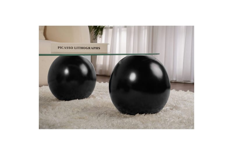 Sofabord Nordure Sofabord Maroulburg Sort / Transparent Sort,hvid - Møbler - Borde - Sofabord