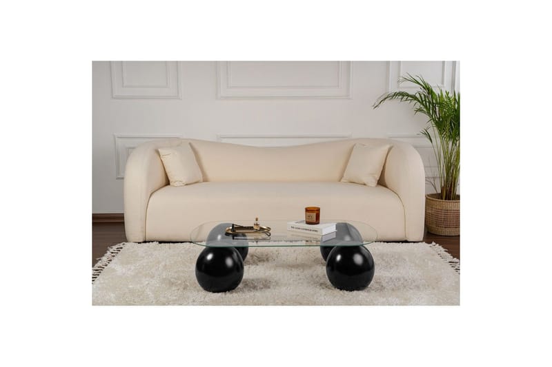 Sofabord Nordure Sofabord Maroulburg Sort / Transparent Sort,hvid - Møbler - Borde - Sofabord