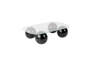 Sofabord Nordure Sofabord Maroulburg Sort / Transparent Sort,hvid - Møbler - Borde - Sofabord