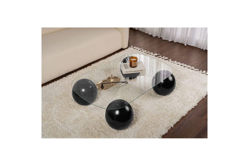 Sofabord Nordure Sofabord Maroulburg Sort / Transparent Sort,hvid - Møbler - Borde - Sofabord