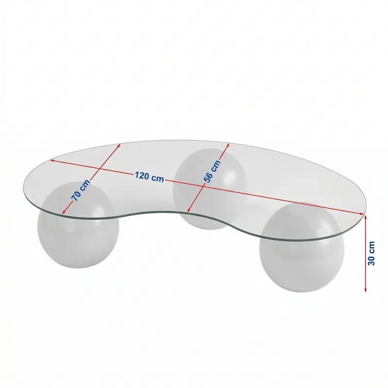 Sofabord Nordure Sphere (120 x 30 x 70 cm) Cashmere transparent - Møbler - Borde - Sofabord