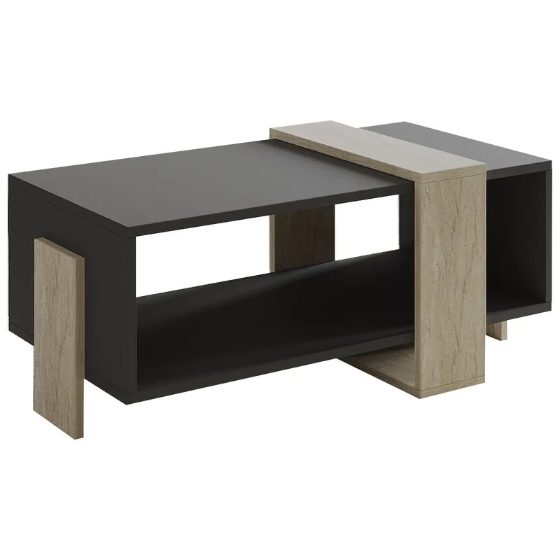 Norell Sofabord 90x40x49 cm, Travertine/Anthracite
