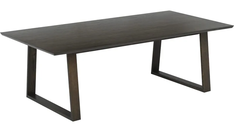Sofabord Norvik 140 cm, Brunlakeret egetræsfiner med hvidpigmenteret finish
