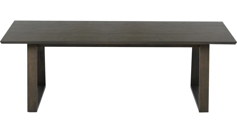 Sofabord Norvik 140 cm - Brunlakeret egetræsfiner med hvidpigmenteret finish - Møbler - Borde - Sofabord