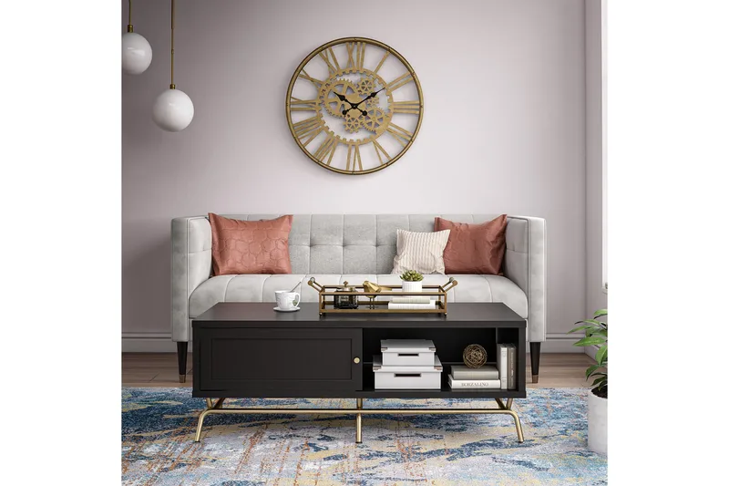 Nova Sofabord 122 cm med Opbevaring Sort - CosmoLiving - Møbler - Borde - Sofabord