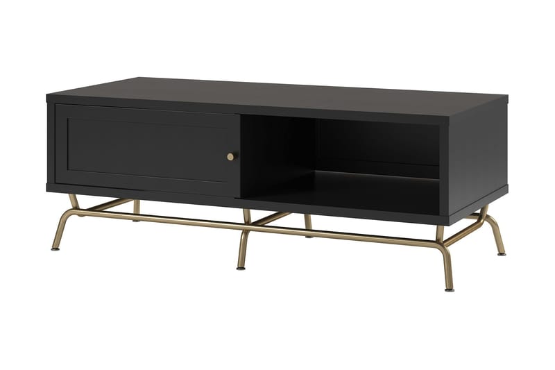 Nova Sofabord 122 cm med Opbevaring Sort - Møbler - Borde - Sofabord