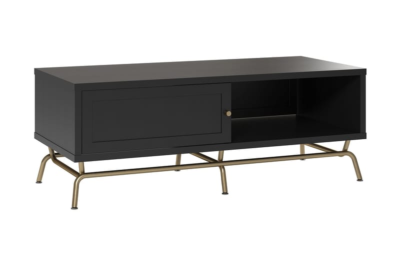 Nova Sofabord 122 cm med Opbevaring Sort - Møbler - Borde - Sofabord