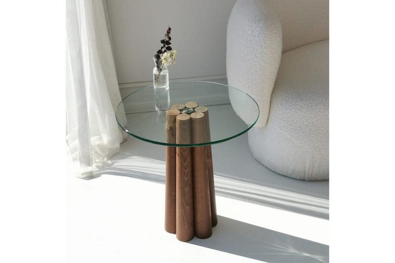 Sofabord Novera Valnød / Transparent - Valnød / Transparent - Møbler - Borde - Sofabord