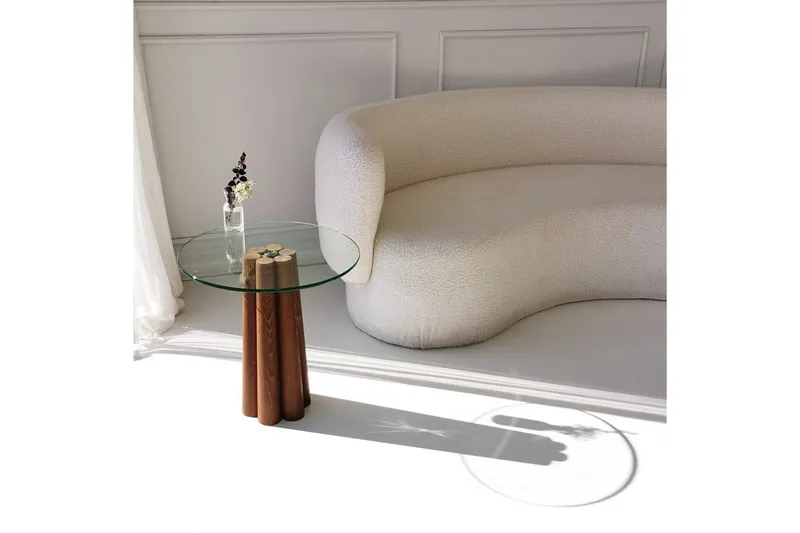 Sofabord Novera Valnød / Transparent - Valnød / Transparent - Møbler - Borde - Sofabord