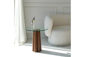 Sofabord Novera Valnød / Transparent - Valnød / Transparent - Møbler - Borde - Sofabord