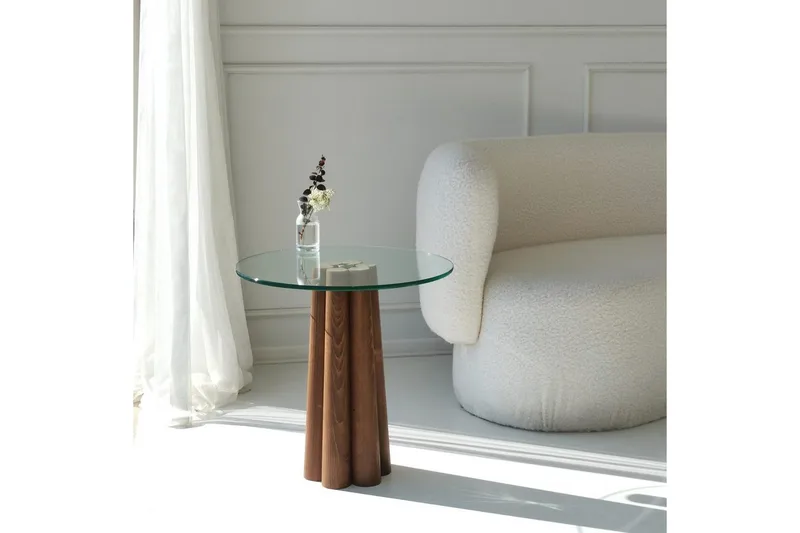 Sofabord Novera Valnød / Transparent - Valnød / Transparent - Møbler - Borde - Sofabord