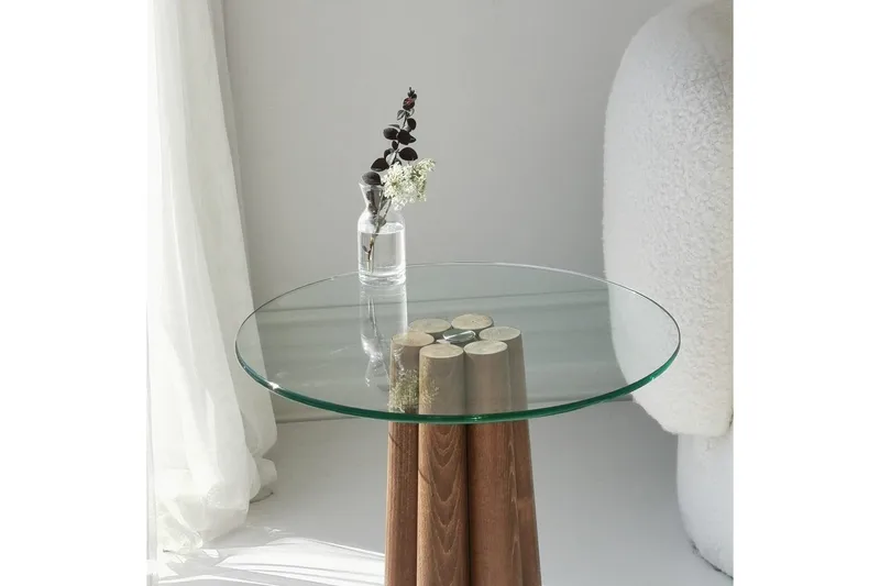 Sofabord Novera Valnød / Transparent - Valnød / Transparent - Møbler - Borde - Sofabord