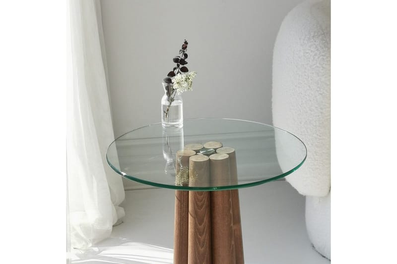Sofabord Novera Valnød / Transparent - Valnød / Transparent - Møbler - Borde - Sofabord