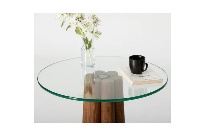 Sofabord Novera Valnød / Transparent - Valnød / Transparent - Møbler - Borde - Sofabord