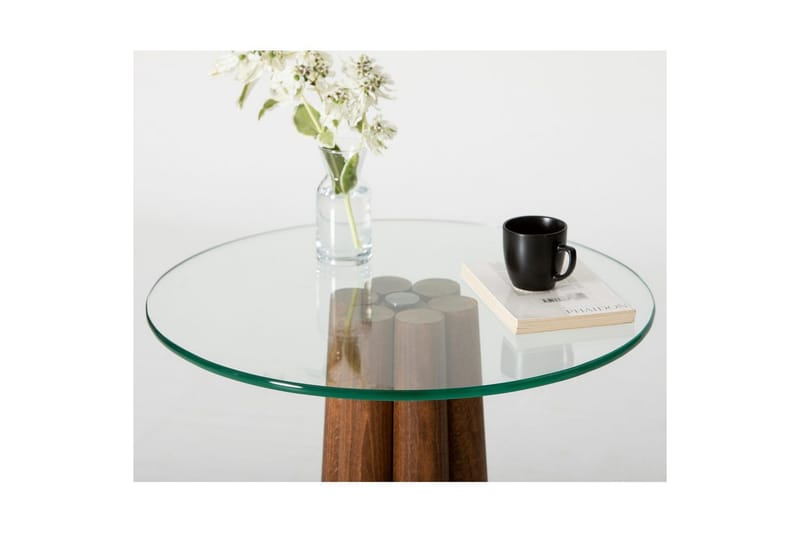 Sofabord Novera Valnød / Transparent - Valnød / Transparent - Møbler - Borde - Sofabord