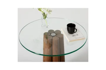 Sofabord Novera Valnød / Transparent - Valnød / Transparent - Møbler - Borde - Sofabord
