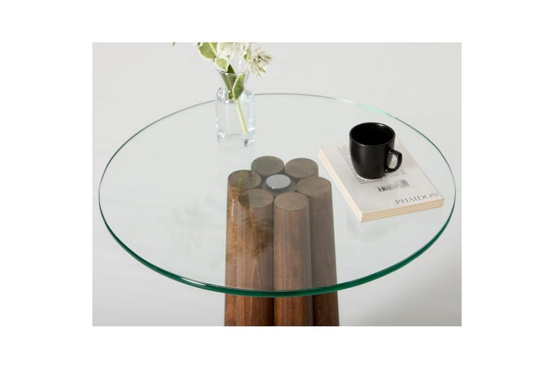 Sofabord Novera Valnød / Transparent - Valnød / Transparent - Møbler - Borde - Sofabord