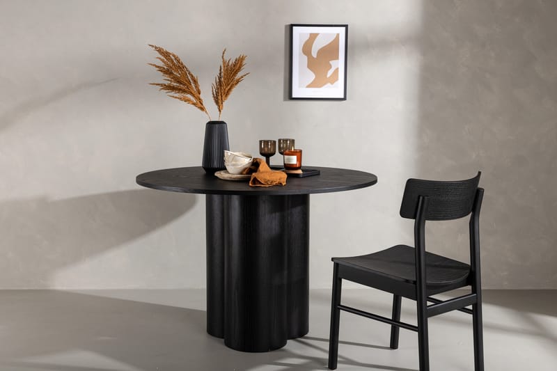 Olivia Spisebord 110 cm Rundt - Sort - Møbler - Borde - Spisebord og køkkenbord