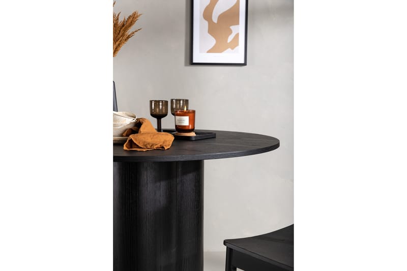 Olivia Spisebord 110 cm Rundt - Sort - Møbler - Borde - Spisebord og køkkenbord