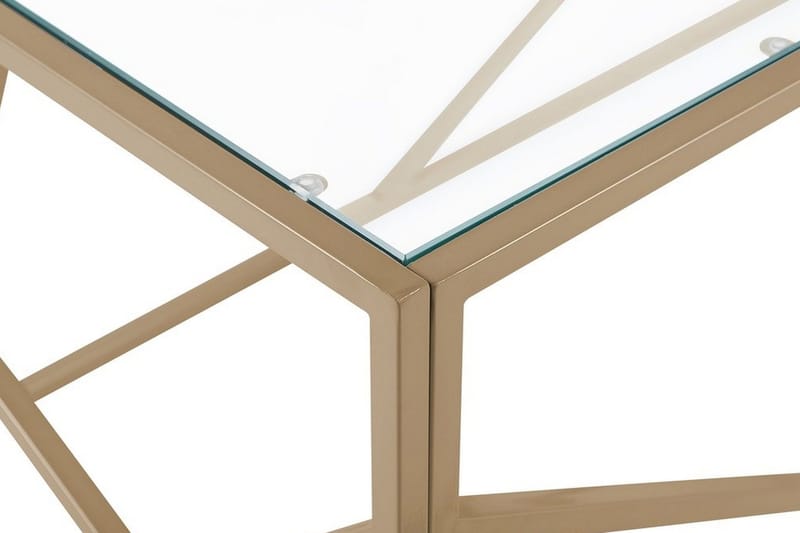 Orland Sofabord 100 cm - Glas/Guld - Møbler - Borde - Sofabord
