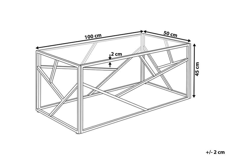 Orland Sofabord 100 cm - Glas/Guld - Møbler - Borde - Sofabord