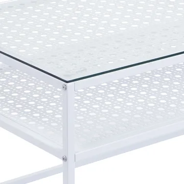 Orvanel sofabord 100 cm - Transparent og mat hvid - Møbler - Borde - Sofabord - Sofabord med opbevaring