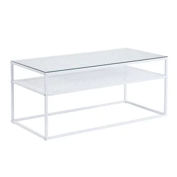 Orvanel sofabord 100 cm - Transparent og mat hvid - Møbler - Borde - Sofabord - Sofabord med opbevaring