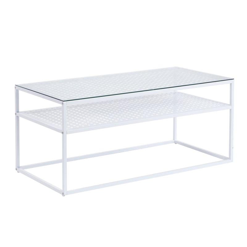 Orvanel sofabord 100 cm, Transparent og mat hvid