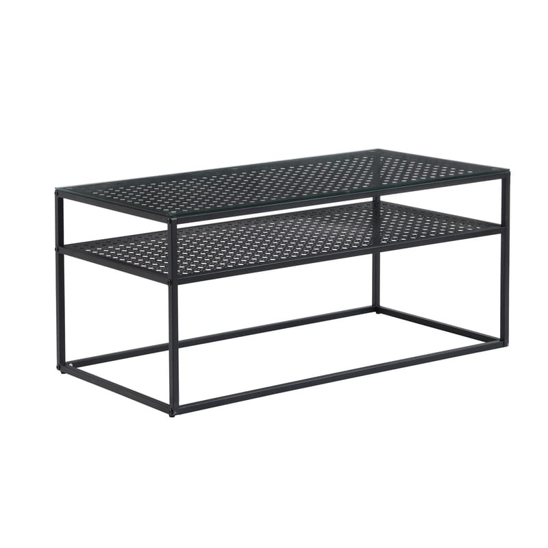 Orvanel sofabord 100 cm - Transparent og matsort - Møbler - Borde - Sofabord - Sofabord med opbevaring