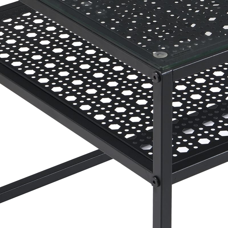 Orvanel sofabord 100 cm - Transparent og matsort - Møbler - Borde - Sofabord - Sofabord med opbevaring