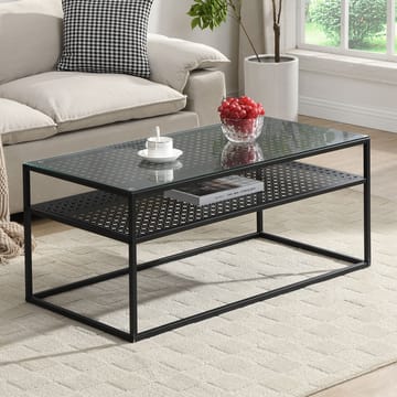 Orvanel sofabord 100 cm - Transparent og matsort - Møbler - Borde - Sofabord - Sofabord med opbevaring