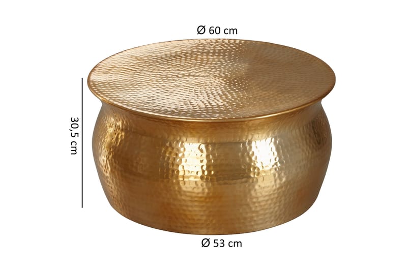 Osagie Sofabord 60 cm Rundt - Guld - Møbler - Borde - Sofabord