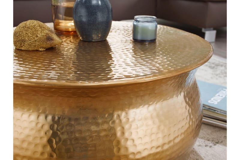 Osagie Sofabord 60 cm Rundt - Guld - Møbler - Borde - Sofabord