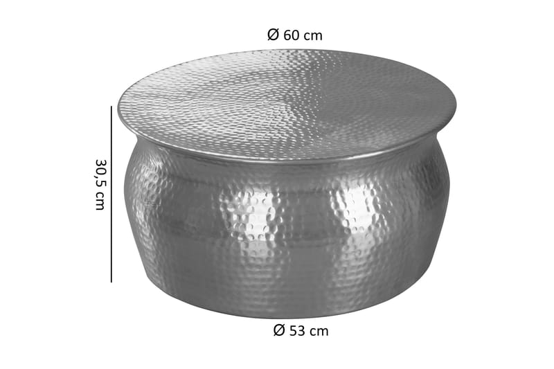 Osagie Sofabord 60 cm Rundt - Sølv - Sofabord