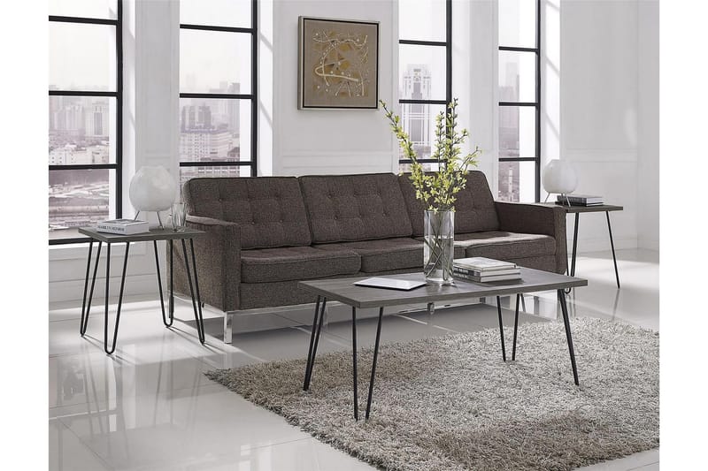 Owen Sofabord 107 cm Grå/Sort - Dorel Home - Møbler - Borde - Sofabord