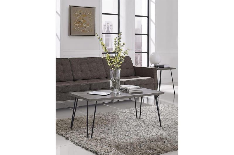 Owen Sofabord 107 cm Grå/Sort - Dorel Home - Møbler - Borde - Sofabord