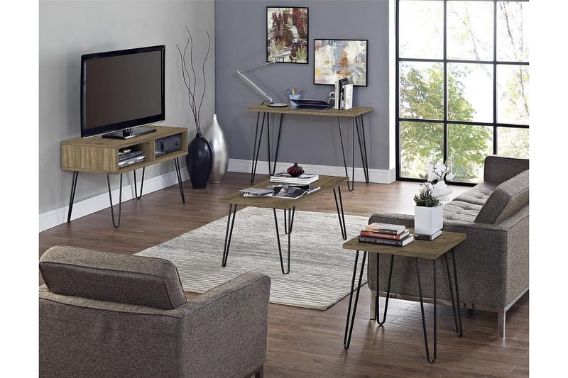 Owen Sofabord 107 cm Valnøddebrun/Sort - Dorel Home - Møbler - Borde - Sofabord