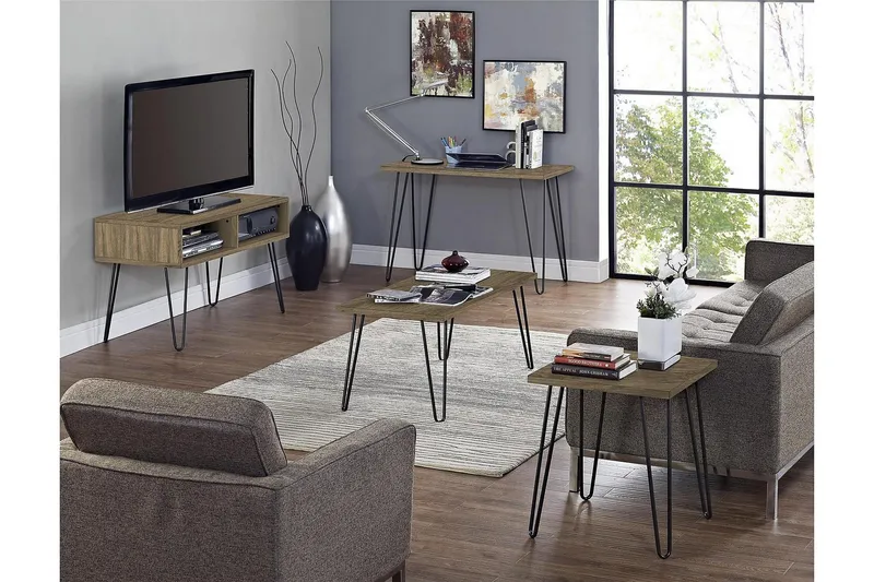 Owen Sofabord 107 cm Valnøddebrun/Sort - Dorel Home - Møbler - Borde - Sofabord