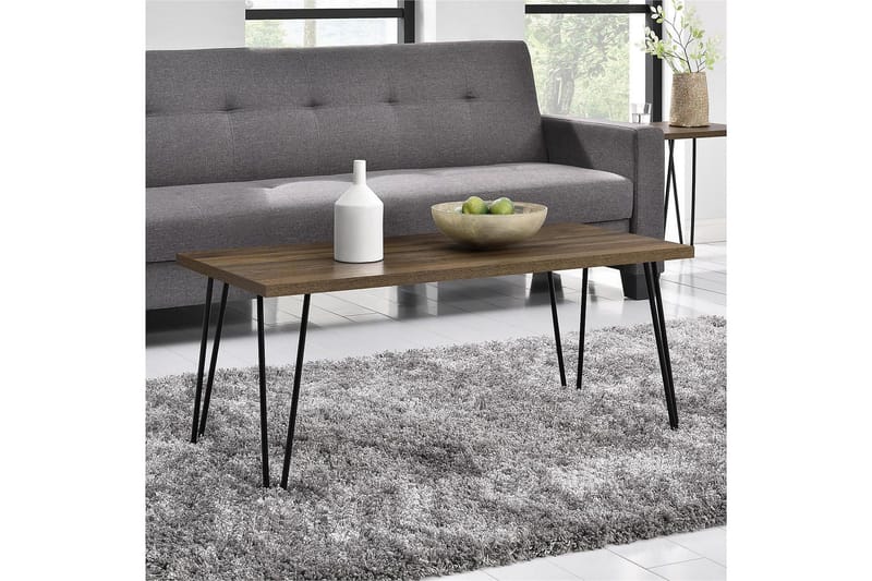 Owen Sofabord 107 cm Valnøddebrun/Sort - Dorel Home - Møbler - Borde - Sofabord