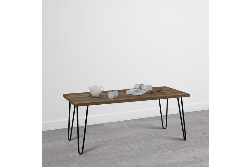 Owen Sofabord 107 cm Valnøddebrun/Sort - Dorel Home - Møbler - Borde - Sofabord