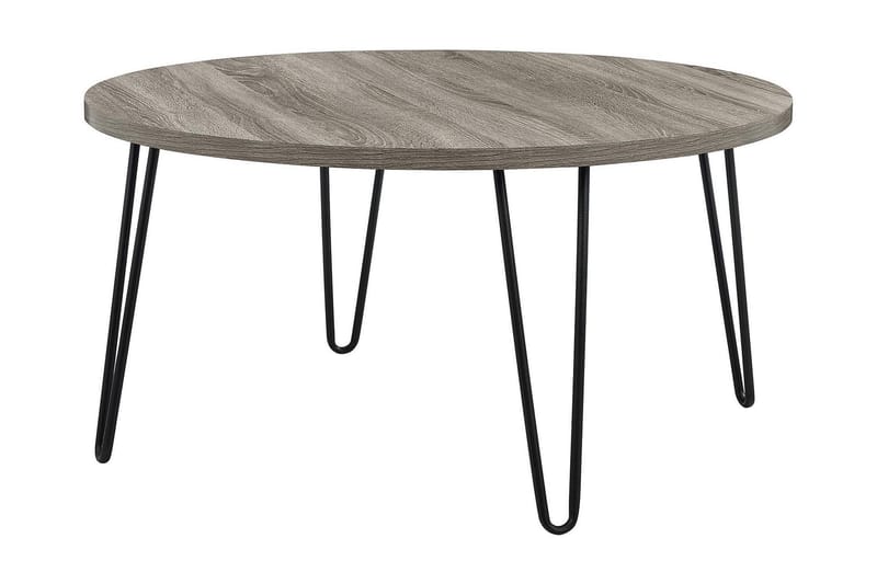 Owen Sofabord 90 cm Ovalt Rundt Grå/Sort - Dorel Home - Møbler - Borde - Sofabord