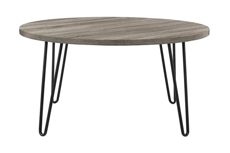 Owen Sofabord 90 cm Ovalt Rundt Grå/Sort, Dorel Home