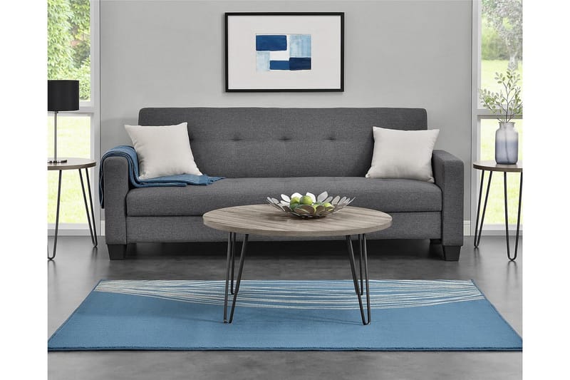 Owen Sofabord 90 cm Ovalt Rundt Grå/Sort - Dorel Home - Møbler - Borde - Sofabord