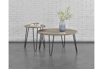 Owen Sofabord 90 cm Ovalt Rundt Grå/Sort - Dorel Home - Møbler - Borde - Sofabord