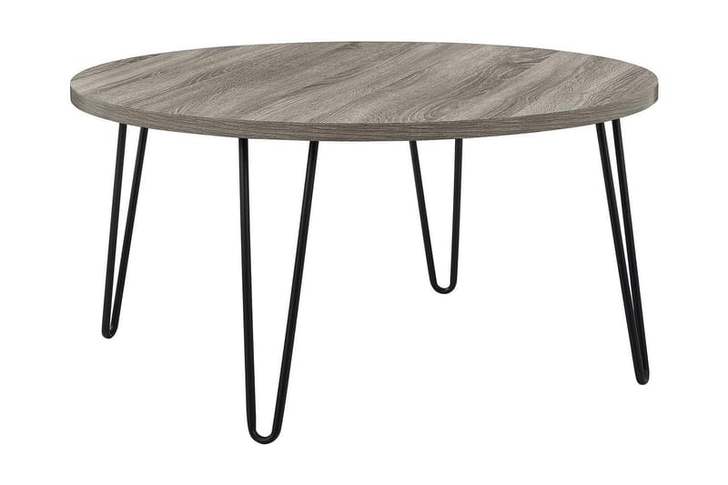 Owen Sofabord 90 cm Ovalt Rundt Grå/Sort - Dorel Home - Møbler - Borde - Sofabord