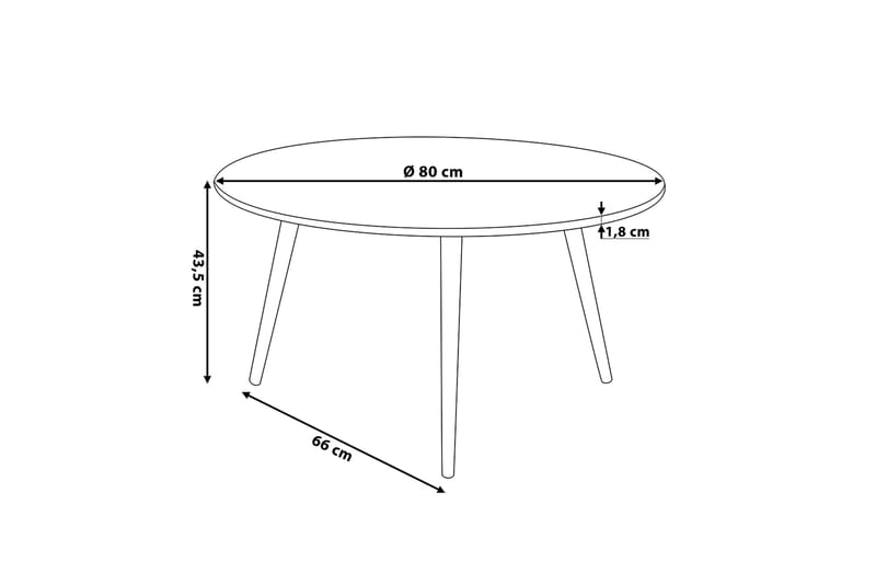 Pagliei Sofabord 80 cm Rundt - Sort/Natur - Møbler - Borde - Sofabord