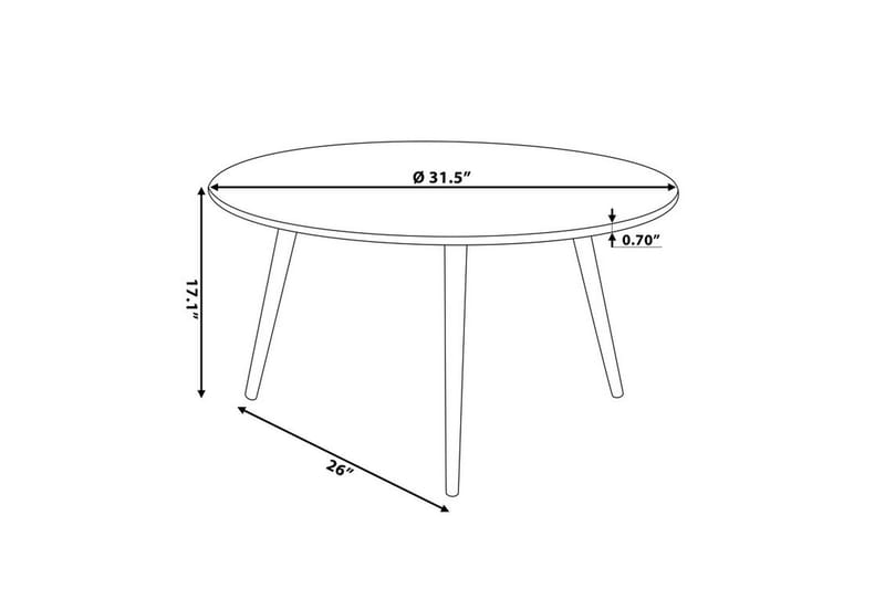 Pagliei Sofabord 80 cm Rundt - Sort/Natur - Møbler - Borde - Sofabord