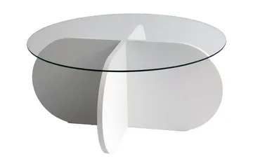 Pakalni Sofabord 75x35x75 cm Rundt - Hvid - Møbler - Borde - Sofabord
