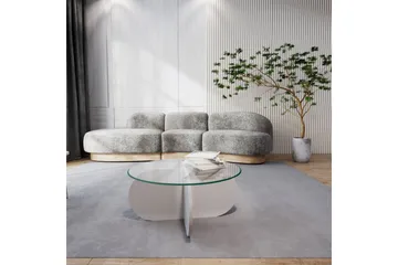 Pakalni Sofabord 75x35x75 cm Rundt - Hvid - Møbler - Borde - Sofabord