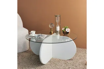 Pakalni Sofabord 75x35x75 cm Rundt - Hvid - Møbler - Borde - Sofabord